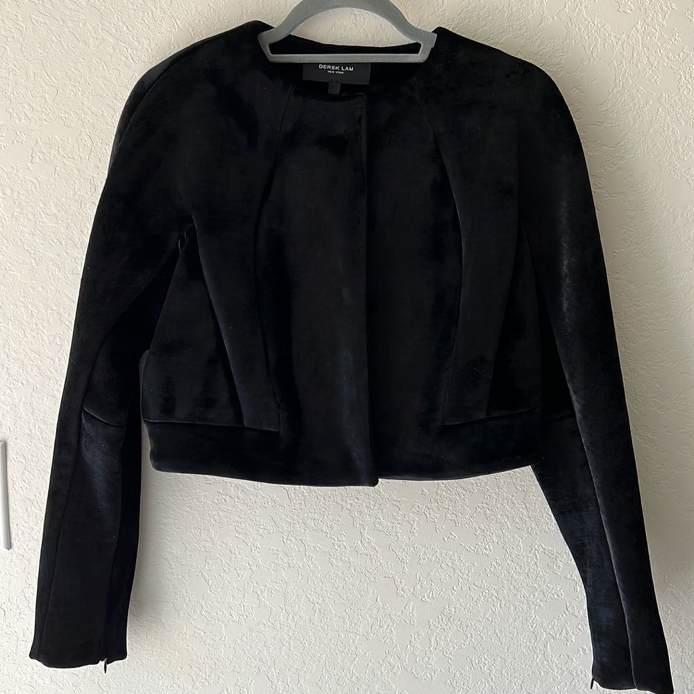Derek Lam Runway  Fur Crop Biker Jacket Black Size Small - Picture 6 of 11